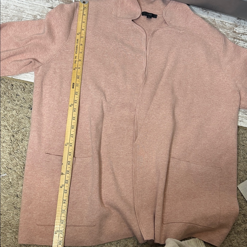 J.Crew Eloise Sweater-Blazer Women’s Size L Blush Pink Merino Wool Blend - Picture 5 of 10